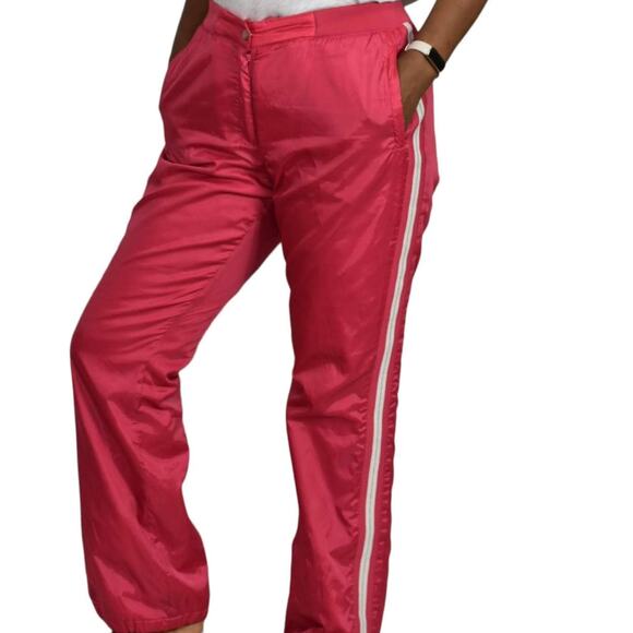 LeCaf Pants - Le Caf Insulated Pants Pink Ski Hiking  Snow Track Y2K Elastic Drawstring Small